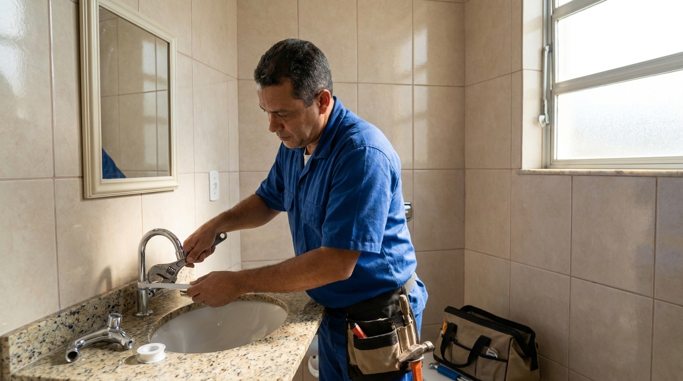 Instalação de torneira de banheiro em Taubaté‑SP