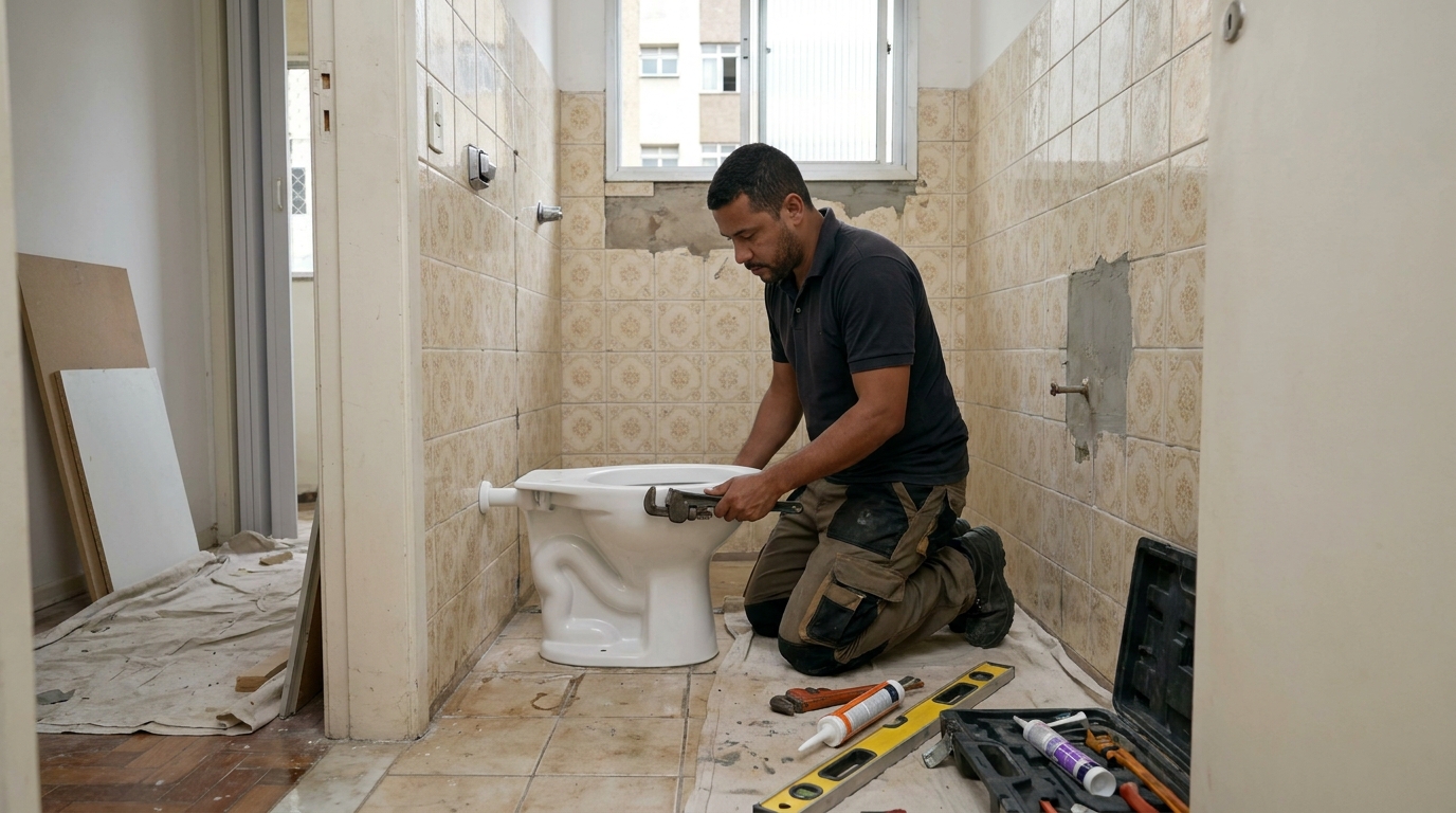 Instalação de vaso sanitário profissional em Taubaté‑SP