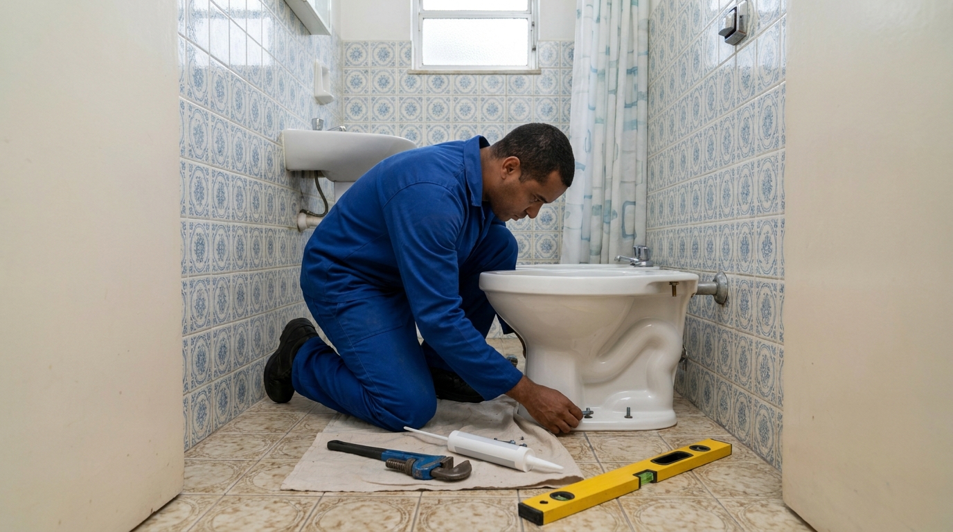Instalação de vaso sanitário residencial em Taubaté‑SP